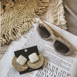 🆕️Vacation on my Mind Collection// Beige Woven Earring